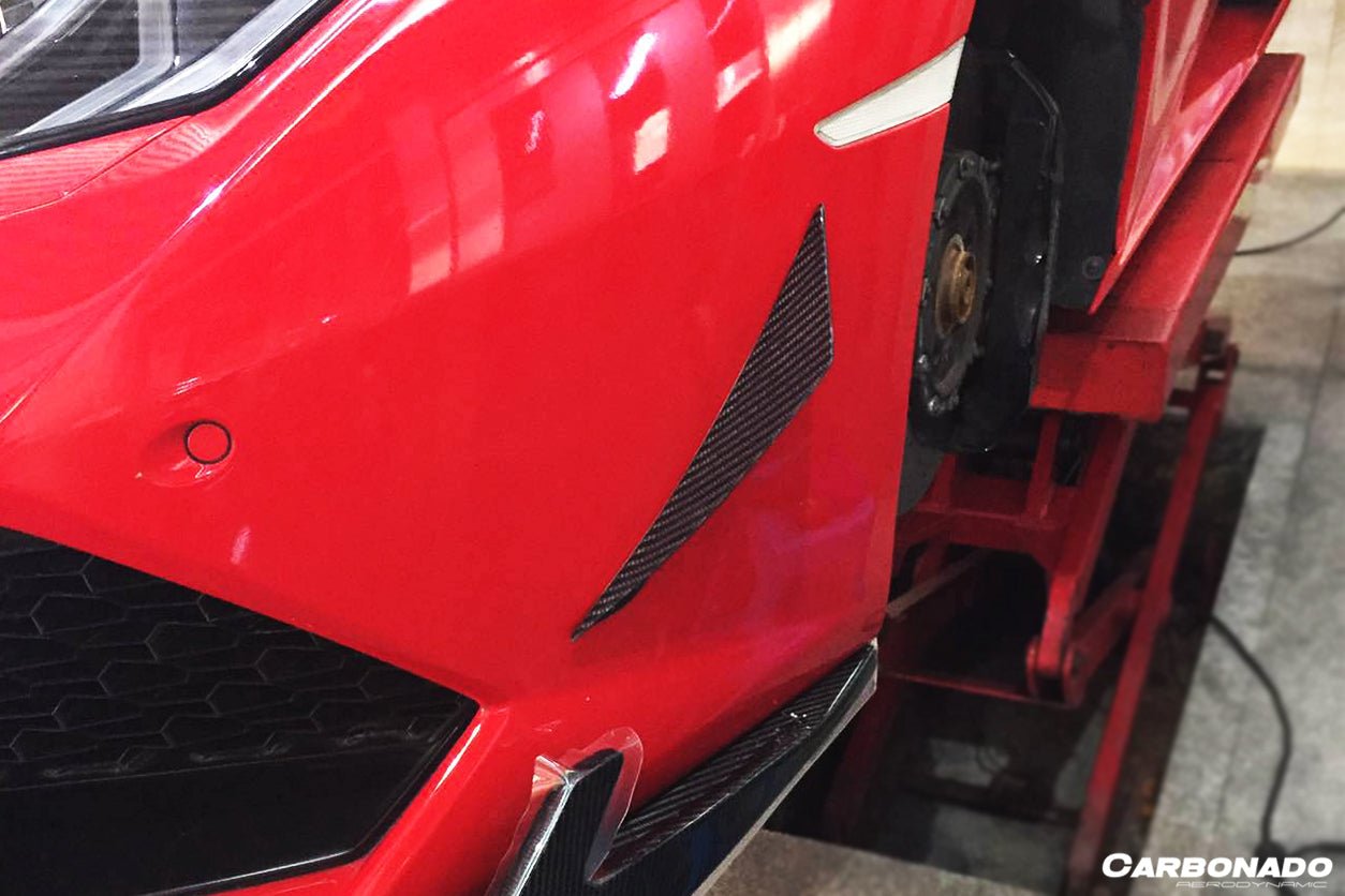 2015 - 2020 Lamborghini Huracan LP610 RZS Style Front Bumper Carbon Fiber Canard