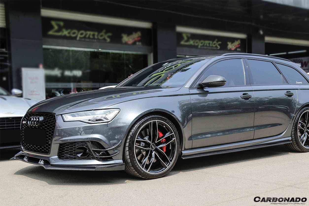 2013 - 2018 Audi RS6 Avant BS Style Carbon Fiber Front Bumper Canards
