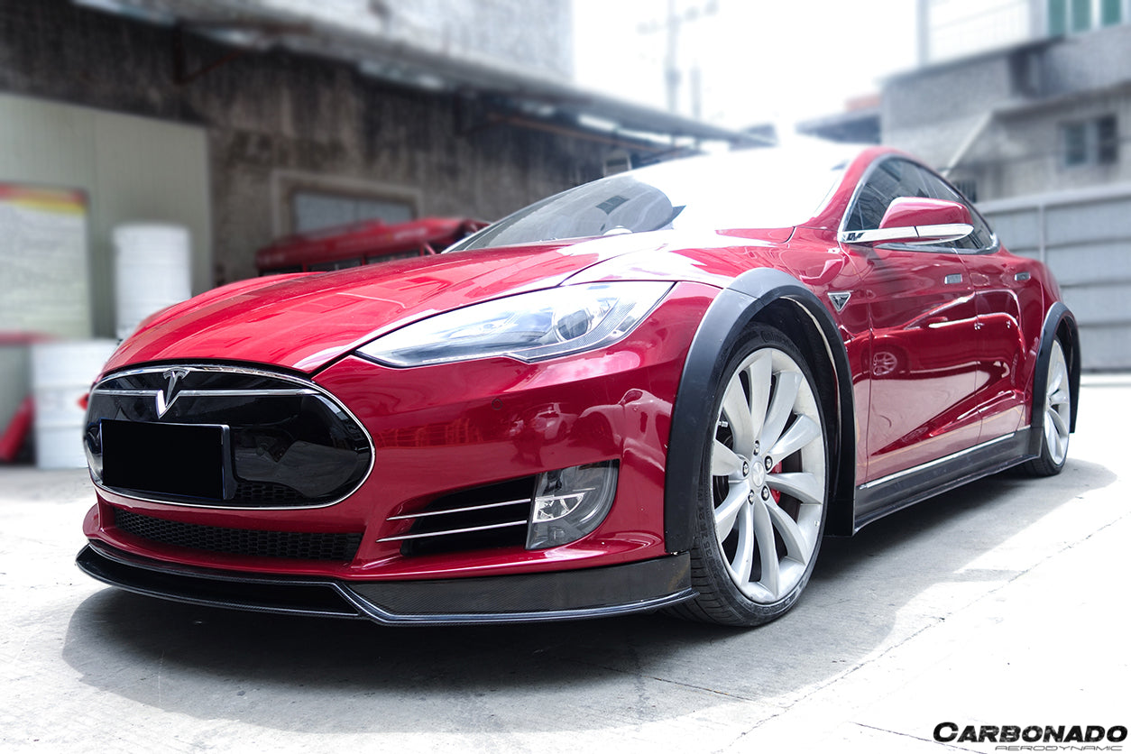 2012 - 2015 Tesla S Pre-facelift RS Style Carbon Fiber Front Lip