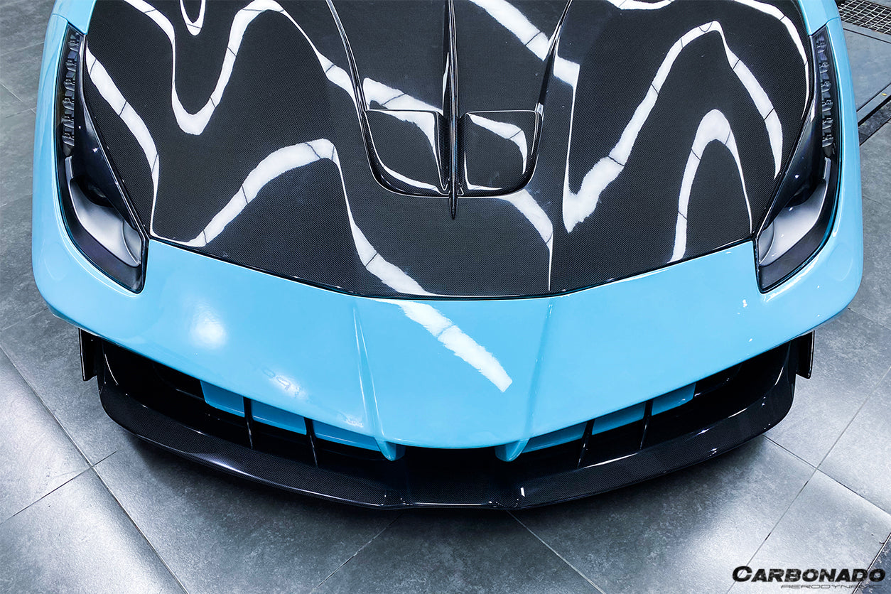 2015 - 2020 Ferrari 488 GTB/Spyder MA Style Partial Carbon Fiber Front Bumper