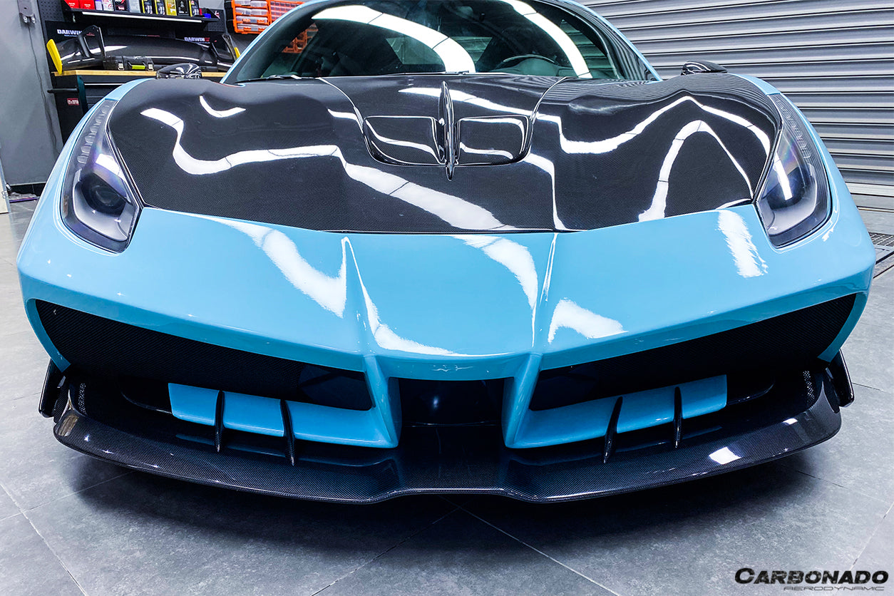 2015 - 2020 Ferrari 488 GTB/Spyder MA Style Partial Carbon Fiber Front Bumper