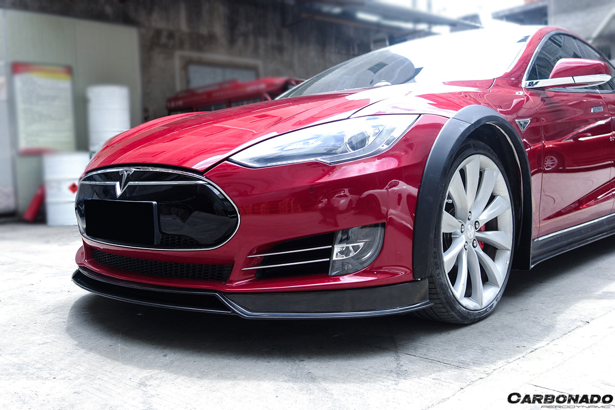 2012 - 2015 Tesla S Pre-facelift RS Style Carbon Fiber Front Lip