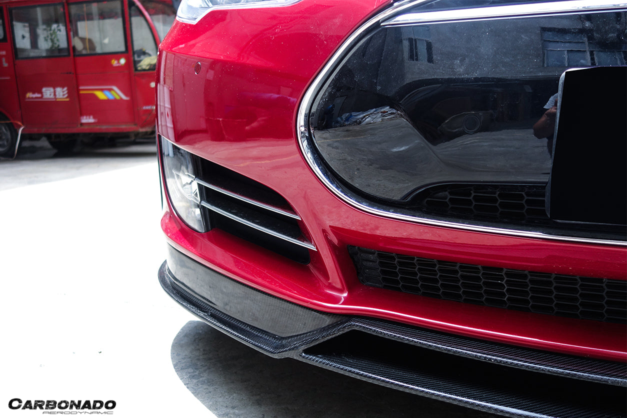 2012 - 2015 Tesla S Pre-facelift RS Style Carbon Fiber Front Lip