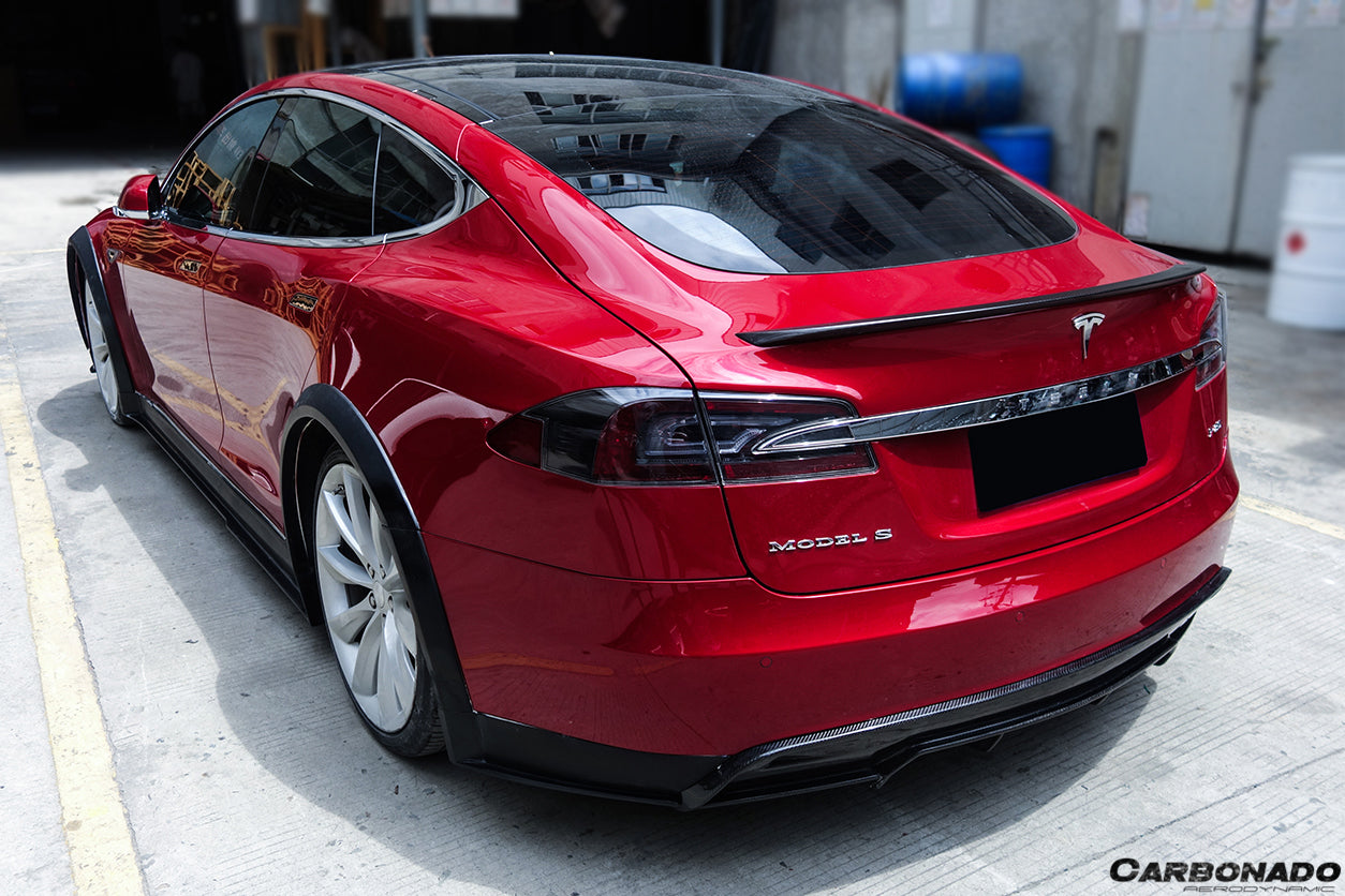 2012 - 2015 Tesla S Pre-facelift RZS Style Carbon Fiber Full Kit