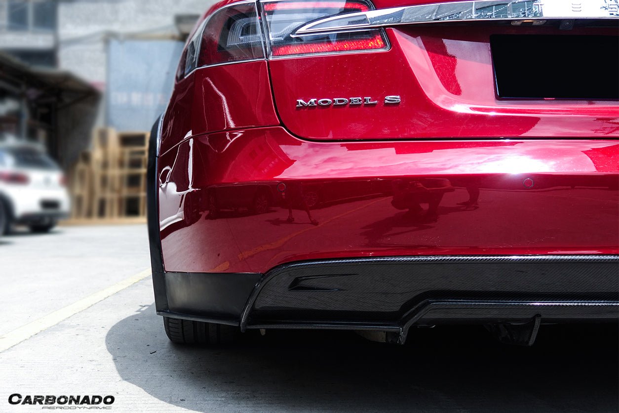 2012 - 2015 Tesla S Pre-facelift RS Style Carbon Fiber Rear Lip