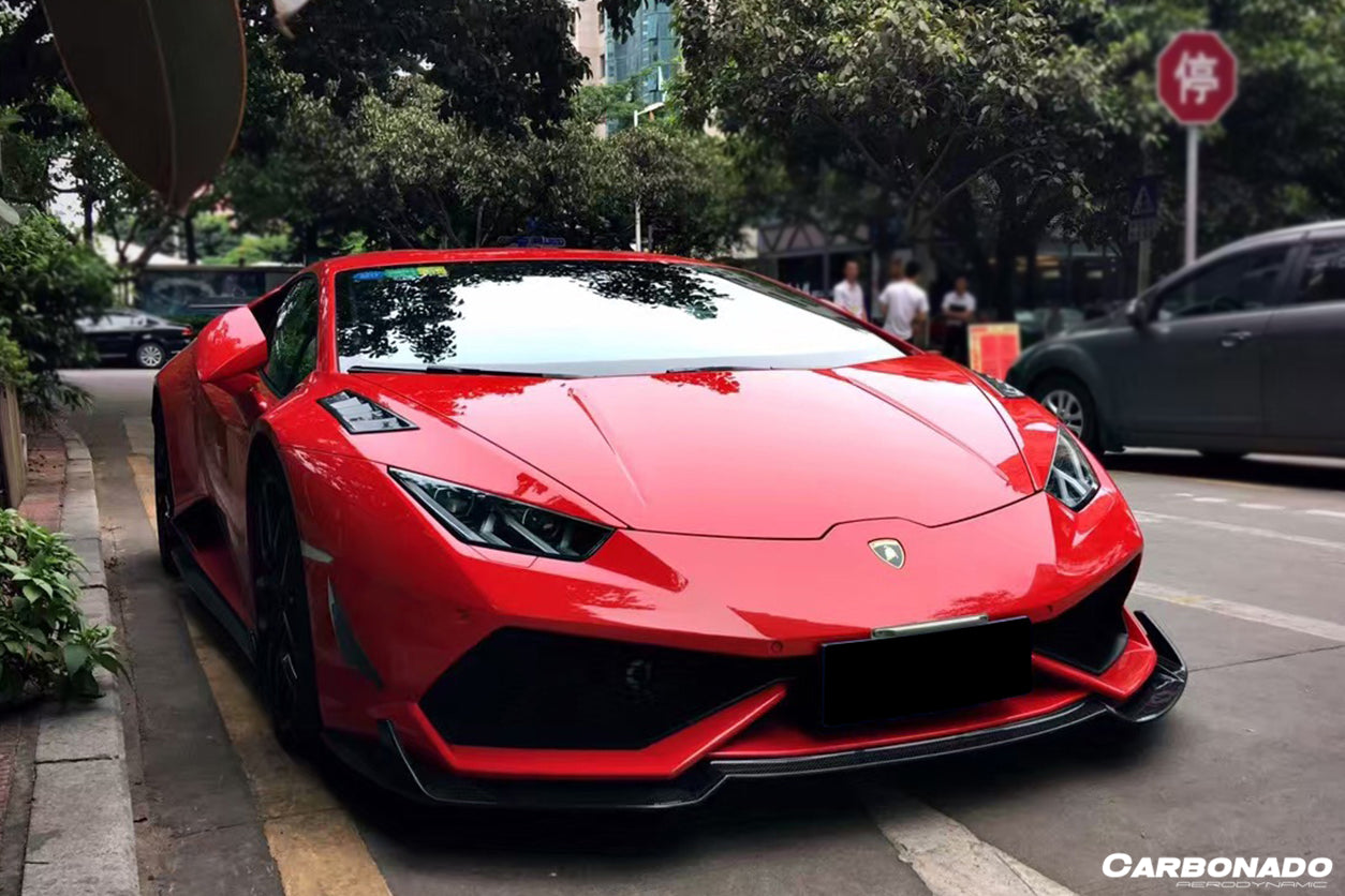 2015 - 2020 Lamborghini Huracan LP610 RZS Style Front Bumper Carbon Fiber Canard