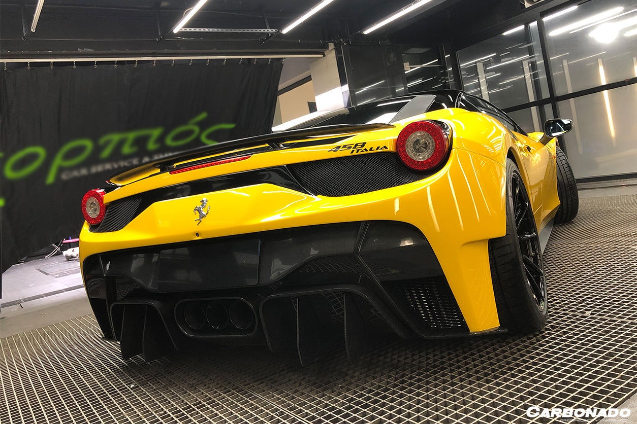 2010 - 2015 Ferrari 458 Italy/Spider VRS Style Rear Bumper W/ Tips