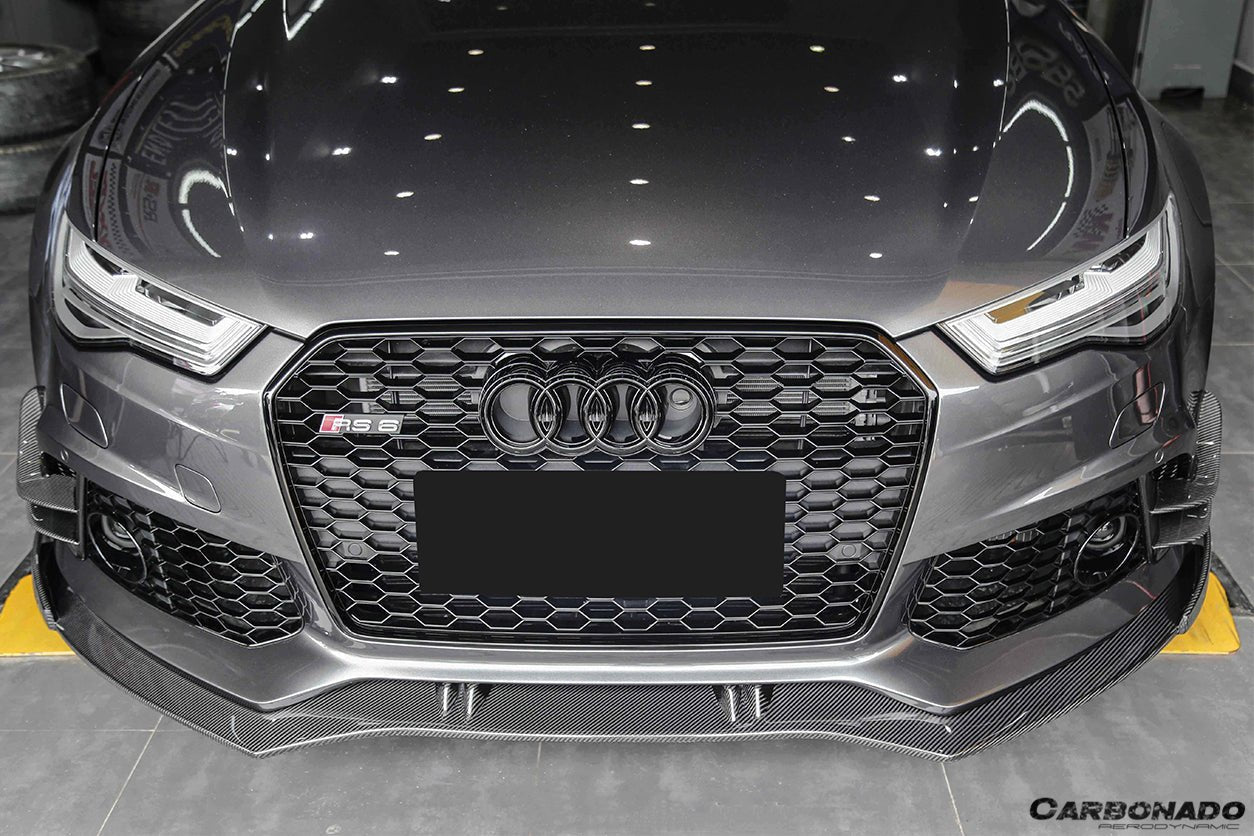 2013 - 2018 Audi RS6 Avant BS Style Carbon Fiber Front Bumper Canards