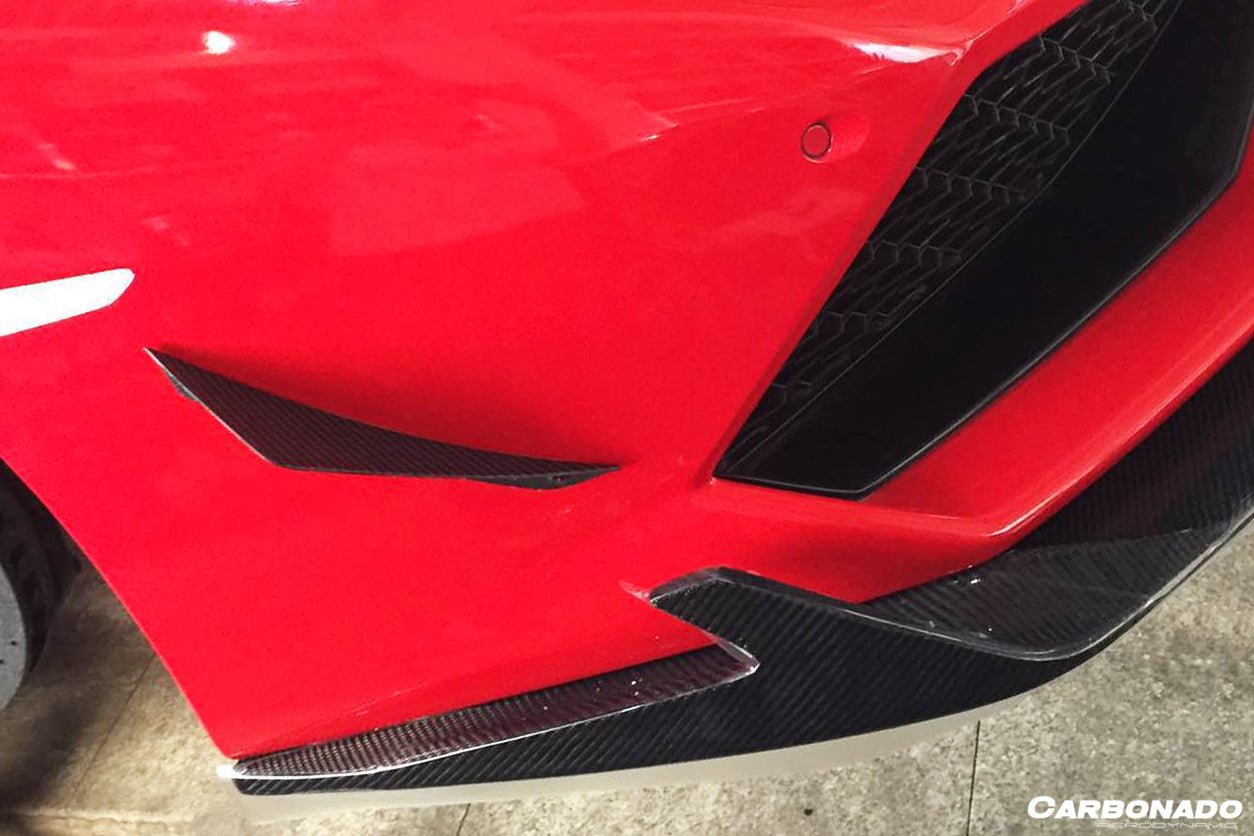 2015 - 2020 Lamborghini Huracan LP610 RZS Style Front Bumper Carbon Fiber Canard