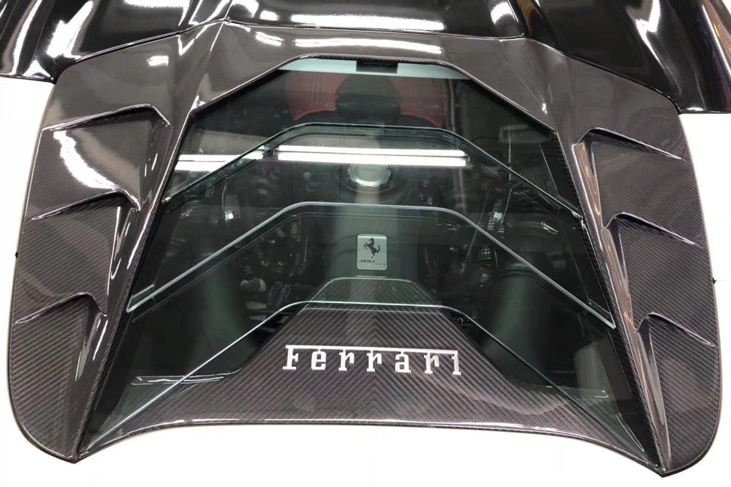 2015-2019 Ferrari 488 Spider MSY Style Carbon Fiber Engine Hood - Carbonado