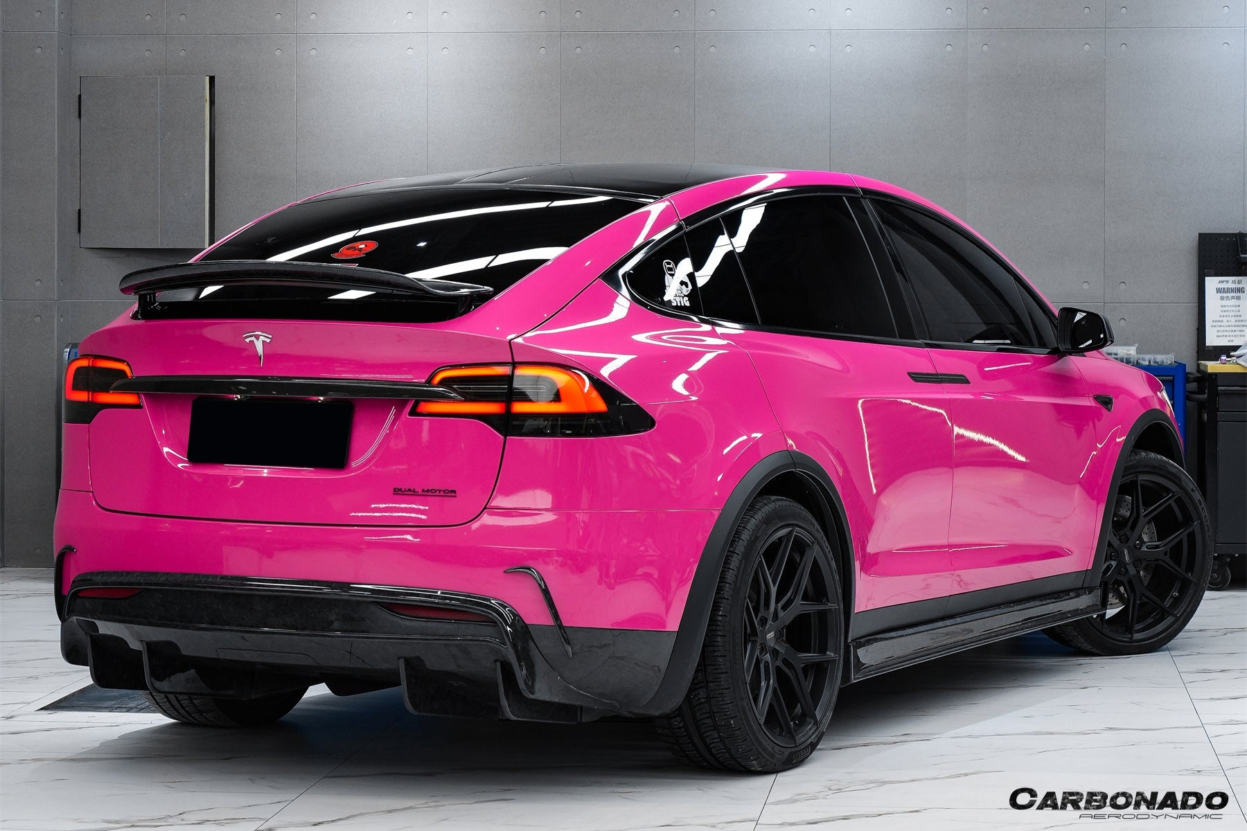 2016 - 2021 Tesla Model X SUV RZS Style Carbon Fiber Side Skirts
