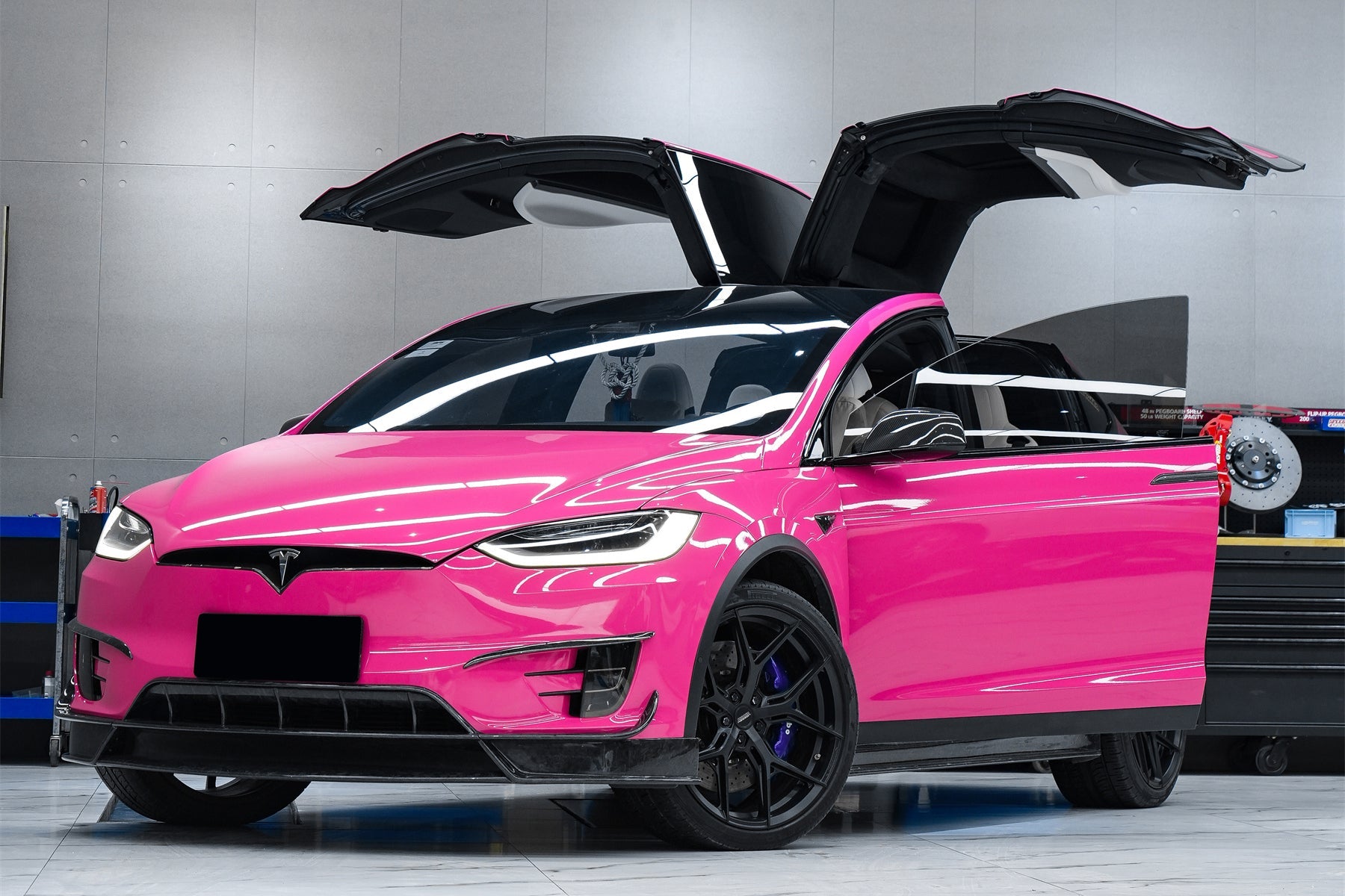 2016 - 2021 Tesla Model X SUV RZS Style Carbon Fiber Front Canards