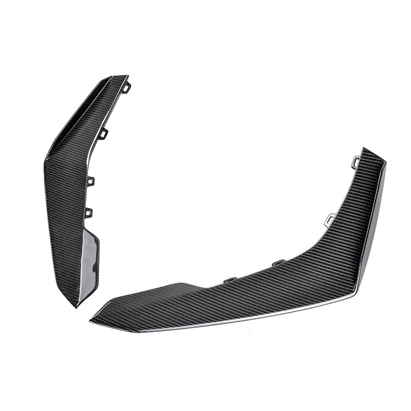 Chevrolet Camaro 6th Gen ZL1 1LE Style Dry Carbon Fiber Front Air Duct Bezels Canard Dive Planes 2017-2024