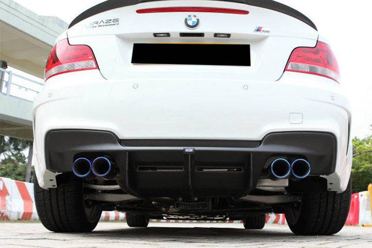 2008-2013 BMW E82 E88 1M RZ Style Carbon Fiber Rear Lip & Rea Diffuser Undertray - Carbonado