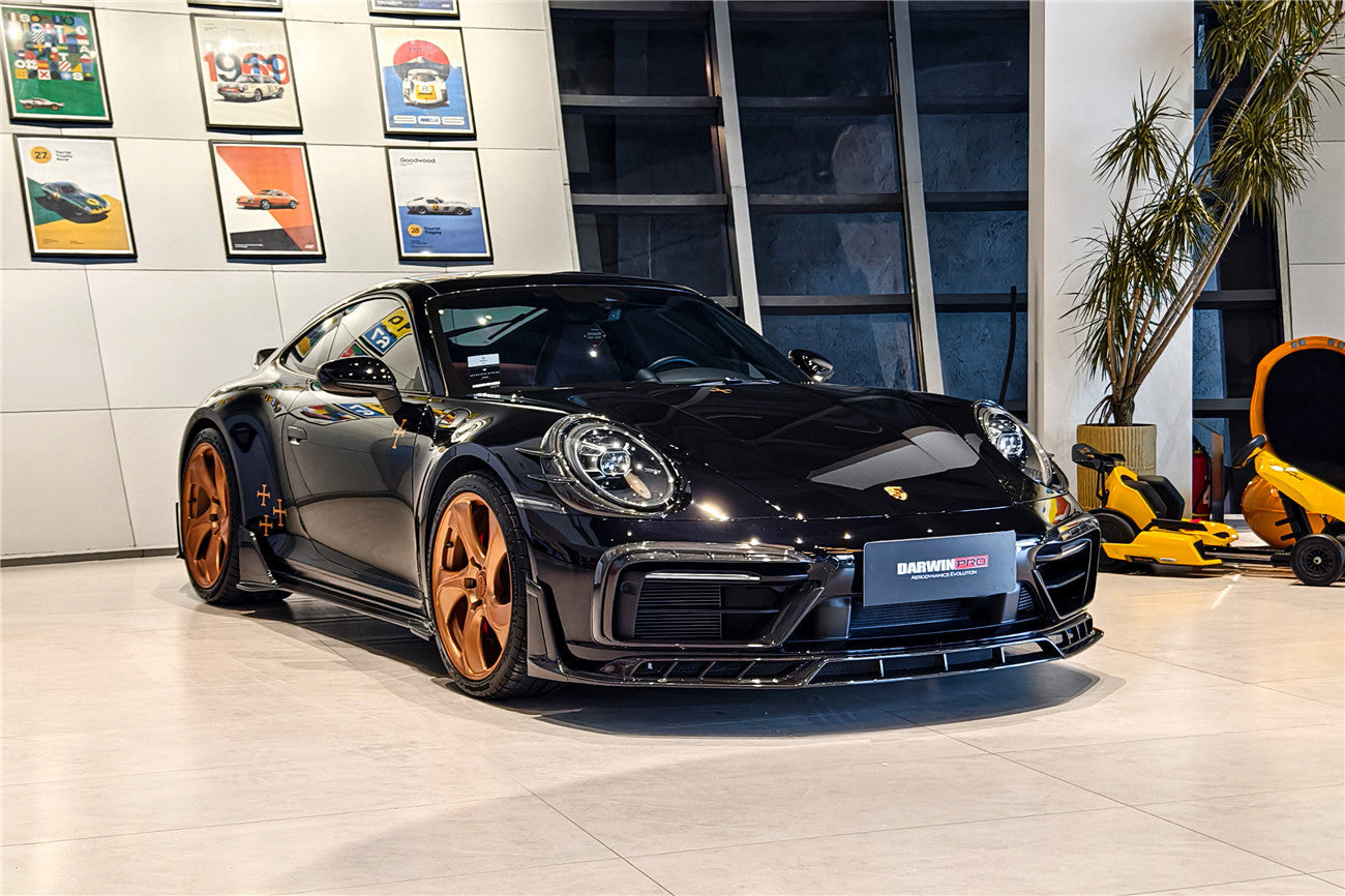 2019 - 2024 Porsche 911 992 Carrera & 4 & 4S & Targa & Cabriolet SD-Sport Design Model BKSSII Style Front Bumper Lip Splitter