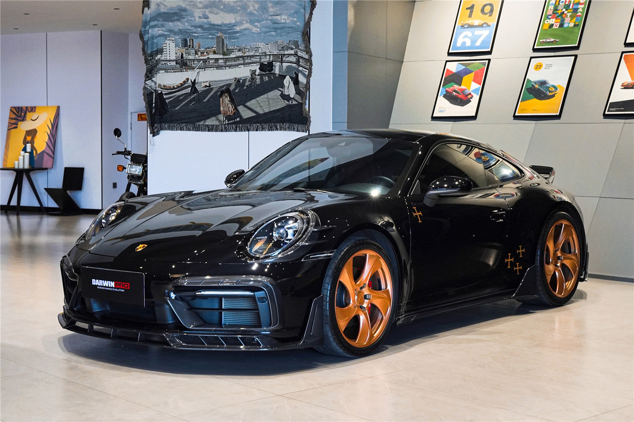 2019 - 2024 Porsche 911 992 Carrera & 4 & 4S & Targa & Cabriolet SD-Sport Design Model BKSSII Style Front Bumper Lip Splitter