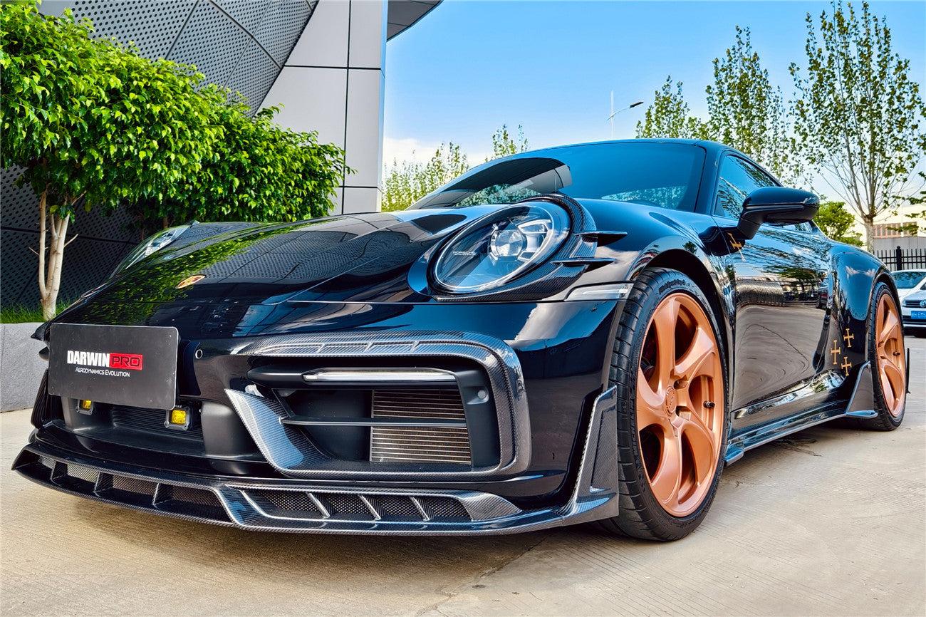 2019 - 2024 Porsche 911 992 Carrera & 4 & 4S & Targa & Cabriolet SD-Sport Design Model BKSSII Style Front Bumper Lip Splitter