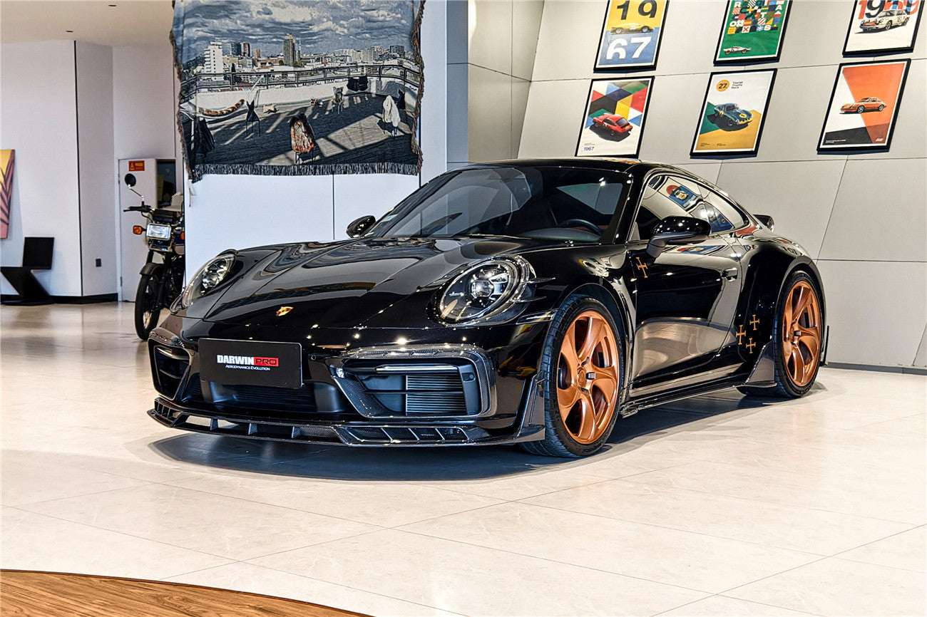 2019 - 2024 Porsche 911 992 Carrera & 4 & 4S & Targa & Cabriolet SD-Sport Design Model BKSSII Style Front Bumper Lip Splitter