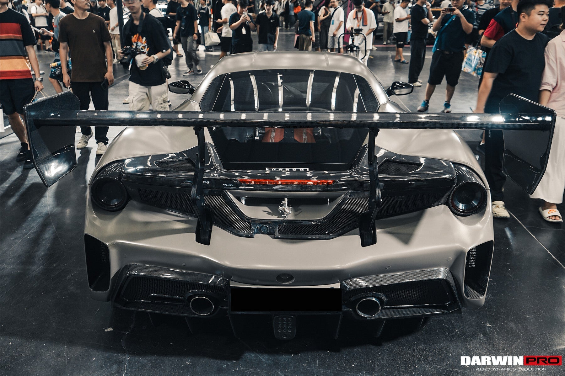 2015 - 2020 Ferrari 488 GTB Challenge Evo Modena Style Rear Bumper With Deck Lid Wing & Diffuser