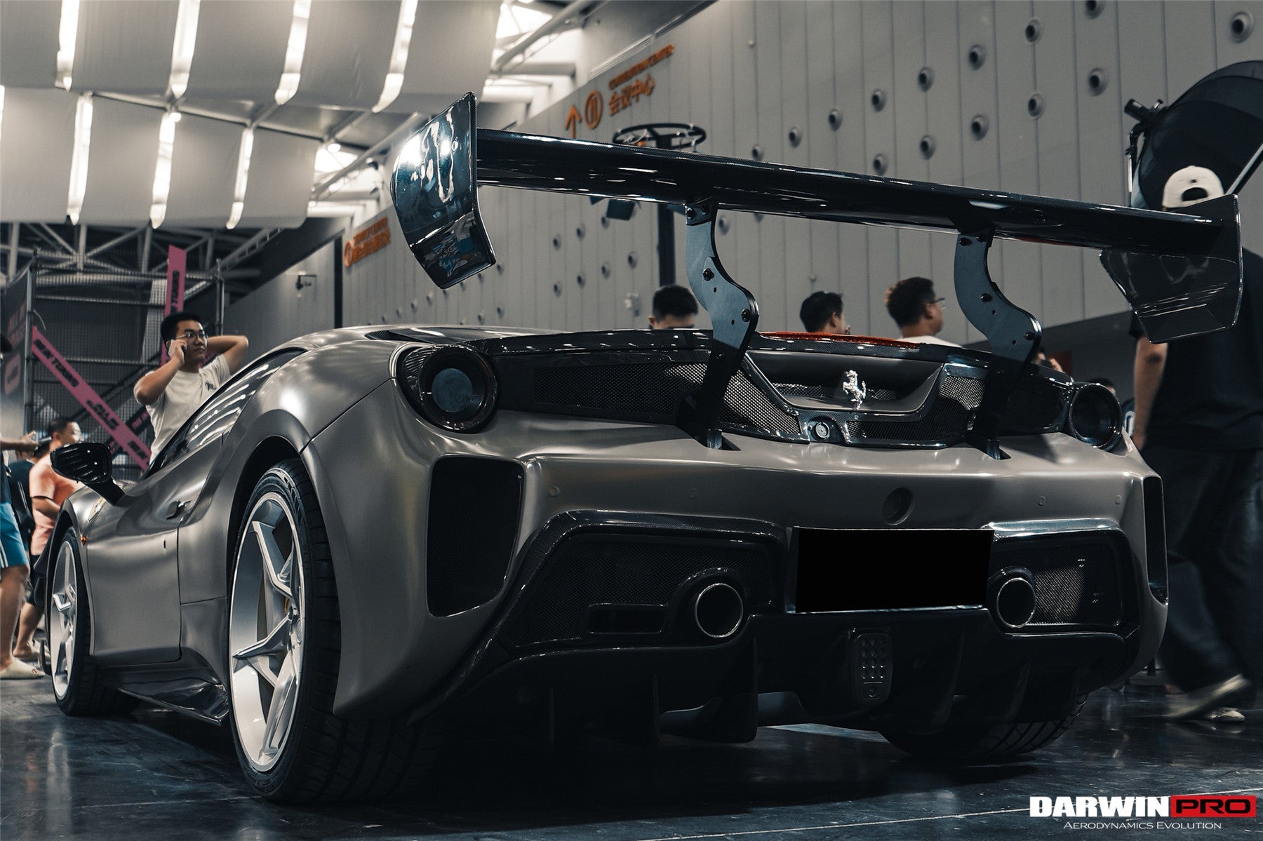 2015 - 2020 Ferrari 488 GTB Challenge Evo Modena Style Rear Bumper With Deck Lid Wing & Diffuser