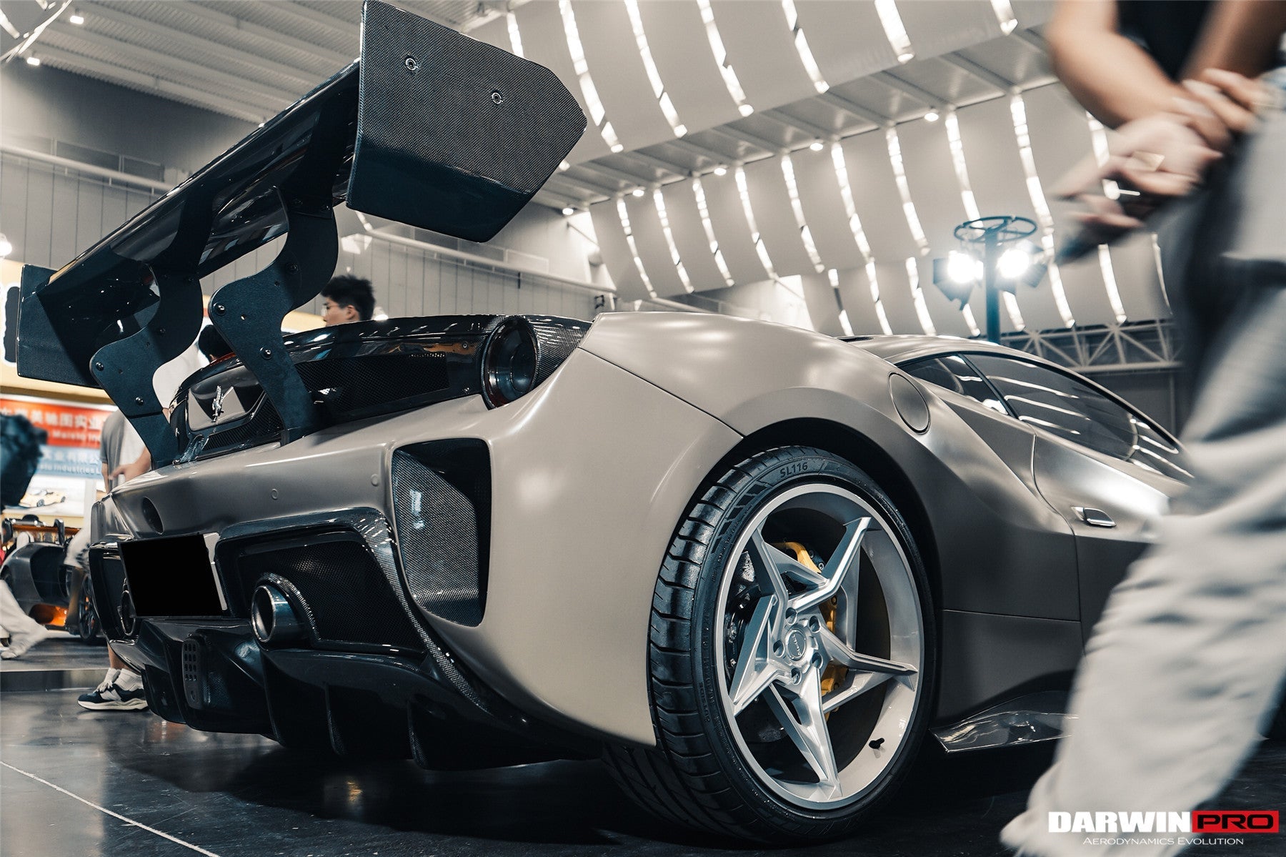 2015 - 2020 Ferrari 488 GTB Challenge Evo Modena Style Rear Bumper With Deck Lid Wing & Diffuser