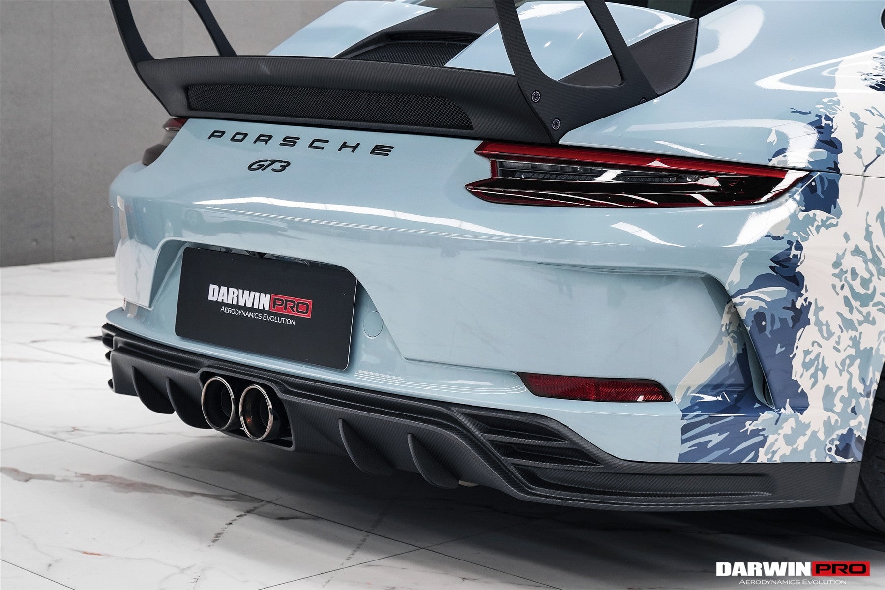 2017 - 2019 Porsche 911 991.2 GT3 Only BKSS Style Carbon Fiber Rear Lip Diffuser