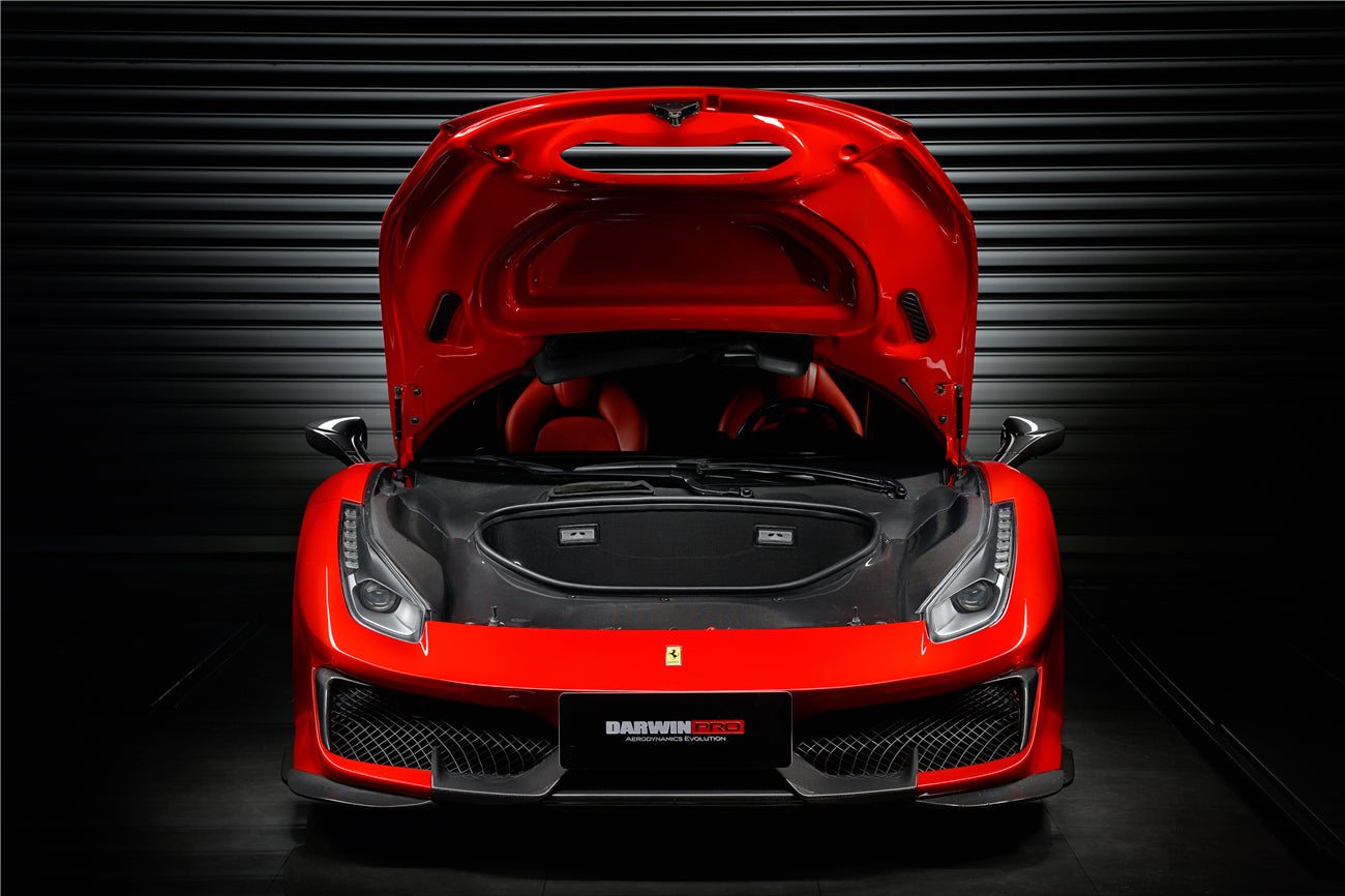 2015 - 2020 Ferrari 488 GTB & Spyder Pista Style Front Bumper Set W/ Hood