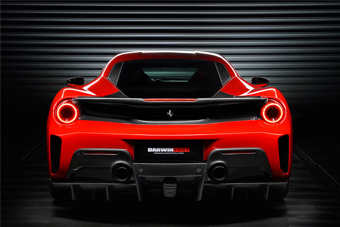 2015 - 2020 Ferrari 488 GTB Pista Style Rear Bumper & Wing