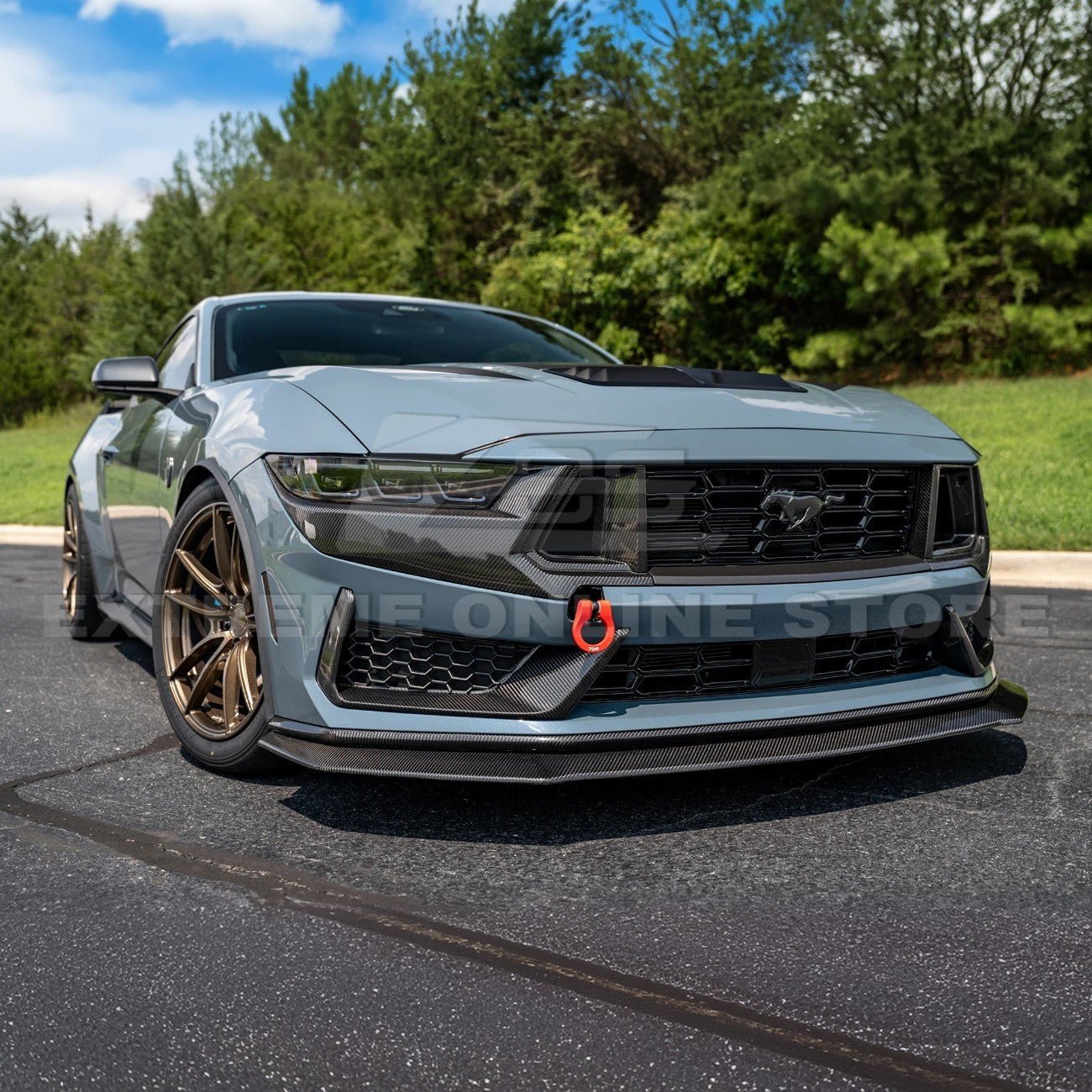 Ford Mustang S650 Dark Horse Dry Carbon Fiber Front Grille Insert Set 2024-Up