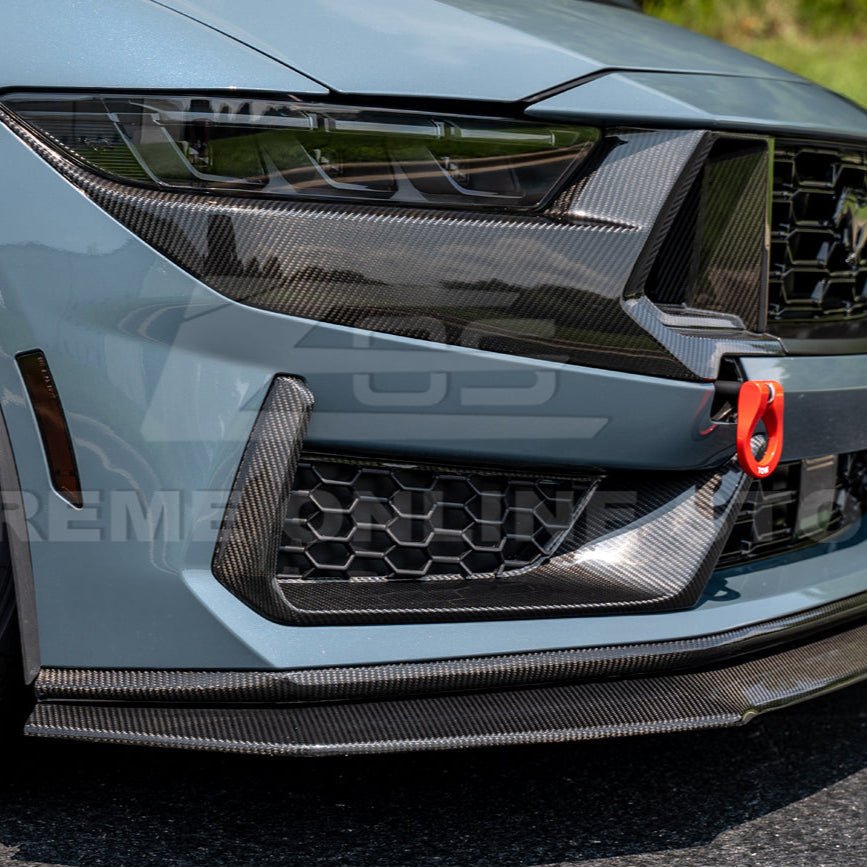 Ford Mustang S650 Dark Horse Dry Carbon Fiber Front Grille Insert Set 2024-Up