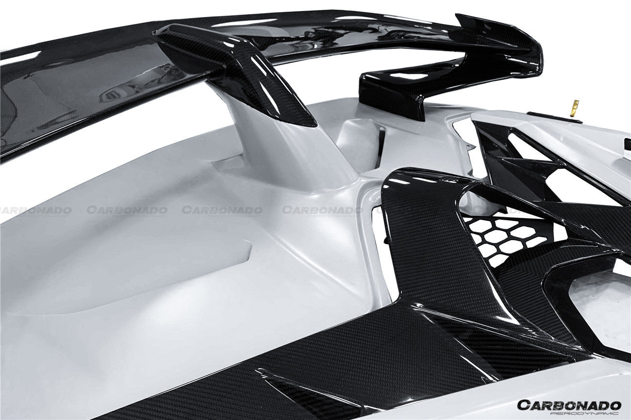 2011 - 2021 Lamborghini Aventador LP700 LP740 LP750 SVJ Coupe & Roadster SVJ Style Part DRY Carbon Fiber Engine Hood And Wing