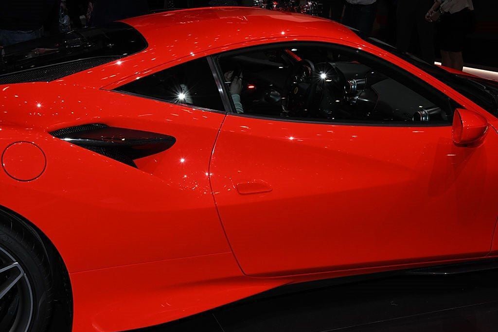 2019 - 2024 Ferrari F8 OEM Style Dry Carbon Fiber Side Air Intake Fins Flaps Wings