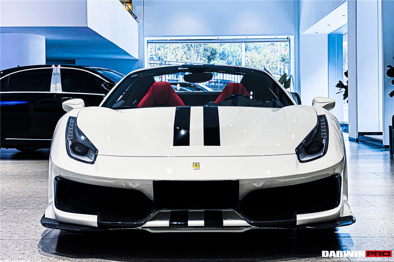 2015 - 2020 Ferrari 488 GTB & Spyder Pista Style Front Bumper Set W/ Hood