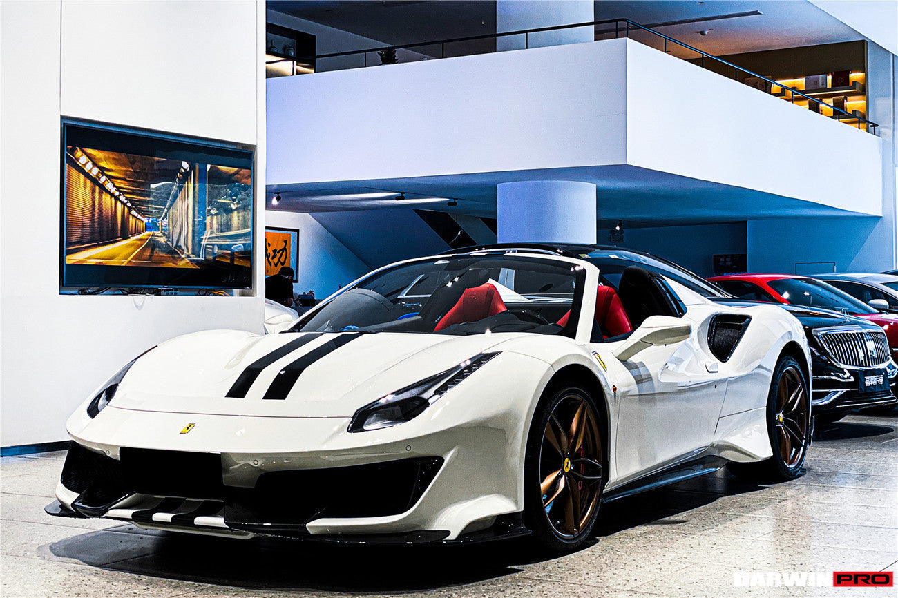 2015 - 2020 Ferrari 488 GTB & Spyder Pista Style Front Bumper Set W/ Hood