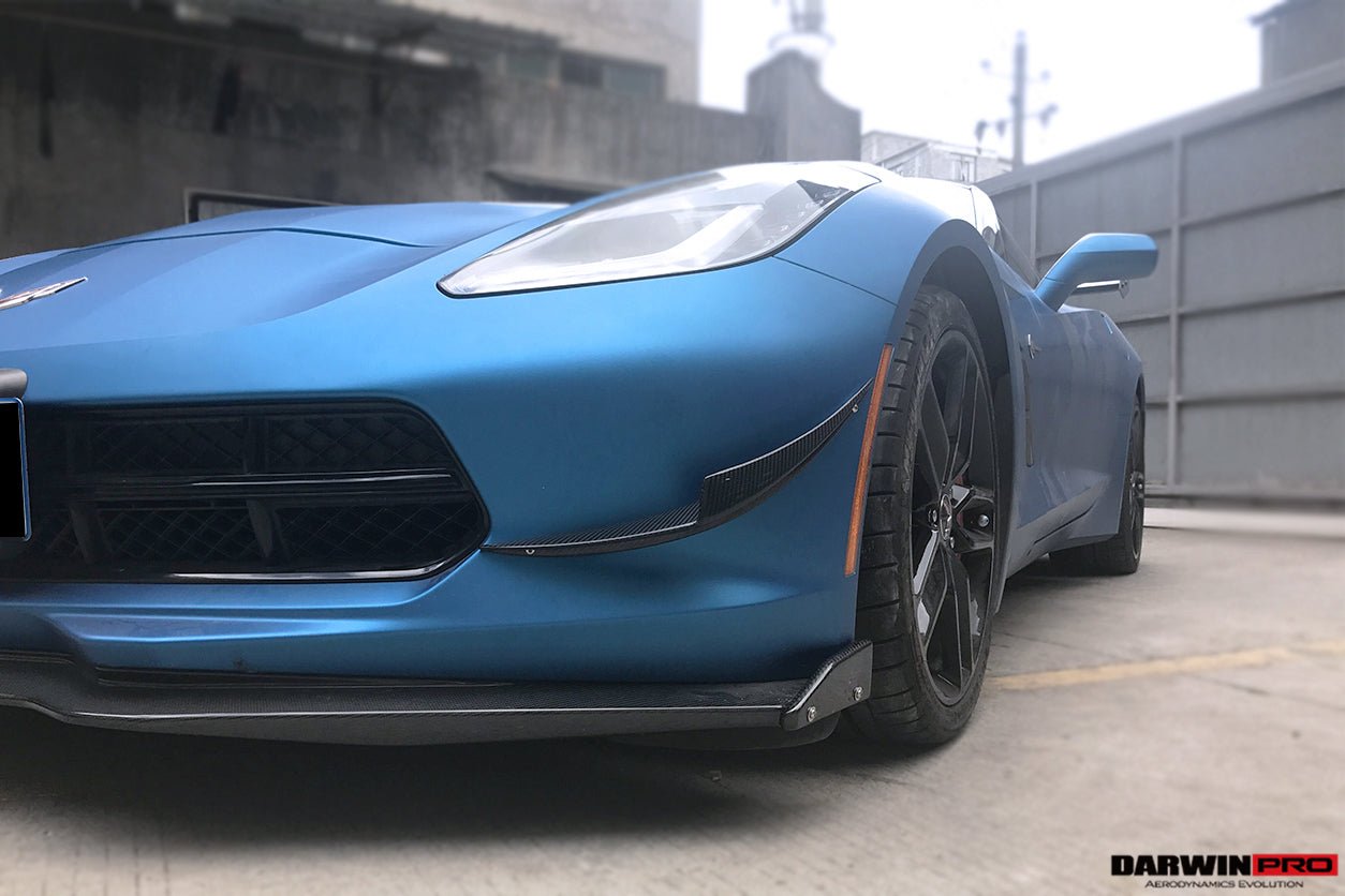 2013 - 2019 Corvette C7 Z51 Z06 Grandsport Carbon Fiber Front Lip Winglets