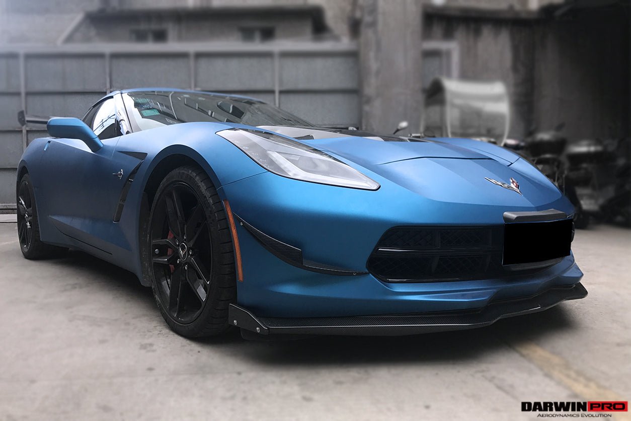 2013 - 2019 Corvette C7 Z51 Z06 Grandsport Carbon Fiber Front Lip Winglets