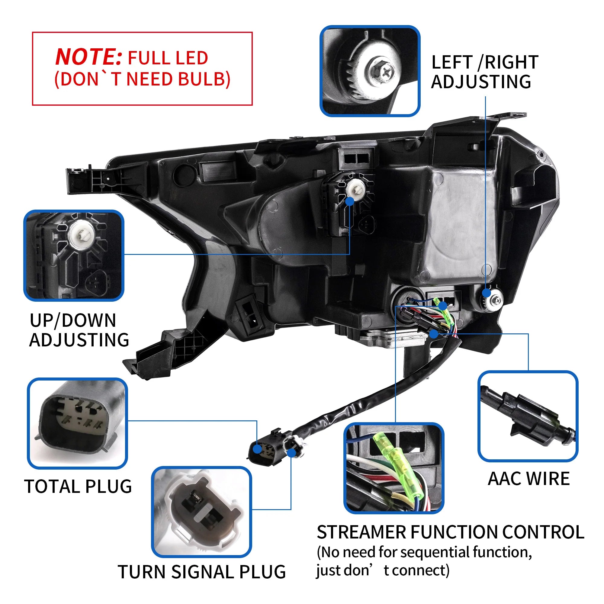 Ford Ranger [International Edition] Full LED Headlights 2015 - 2023