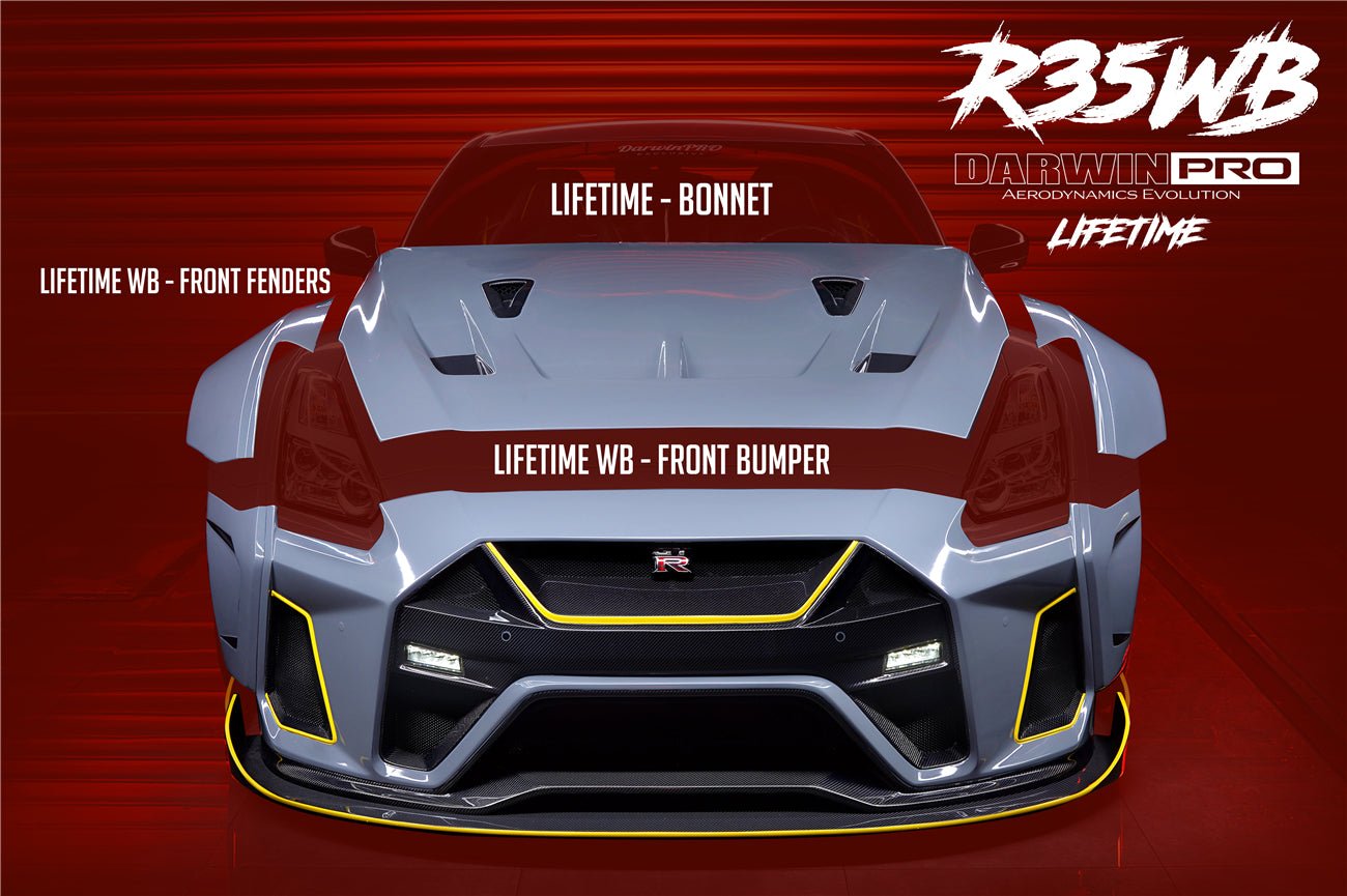 2008 - 2022 Nissan GTR R35 CBA & DBA & EBA BKSSII Style Partial Carbon Fiber Full Wide Body Kit