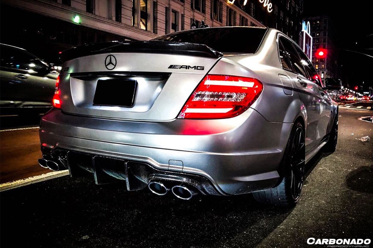 2012 - 2014 Mercedes Benz W204 C63 AMG RZ Style Carbon Fiber Rear Lip