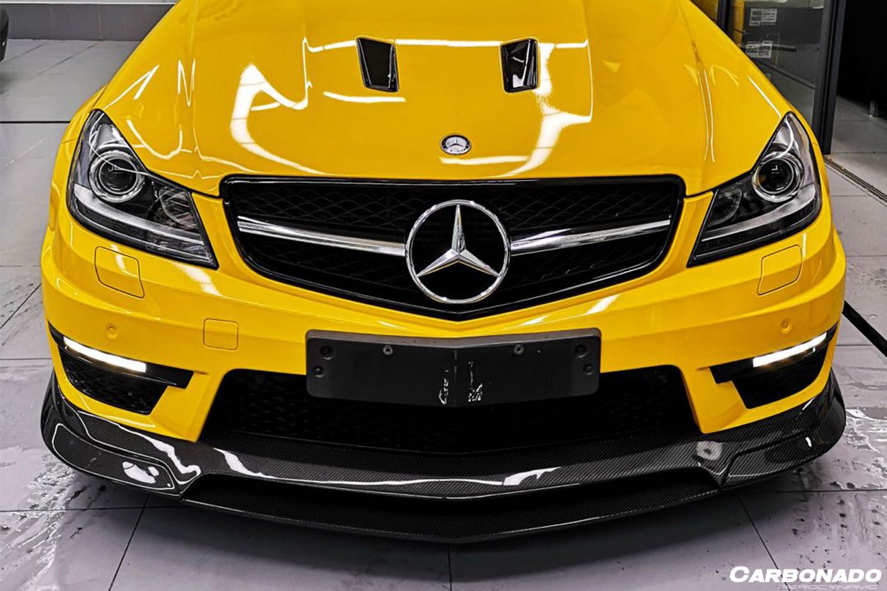2012 - 2014 Mercedes Benz W204 C63 AMG RZ Style Carbon Fiber Front Lip