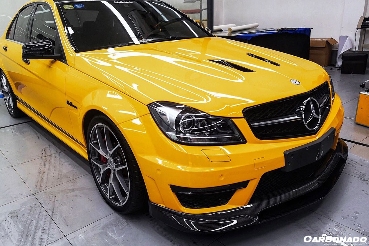 2012 - 2014 Mercedes Benz W204 C63 AMG RZ Style Carbon Fiber Front Lip