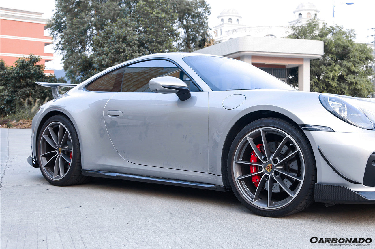 2019 - 2023 Porsche 911 992 Carrera/S/4/4S/Targa/Cabriolet WP Style Dry Carbon Fiber Side Skirts