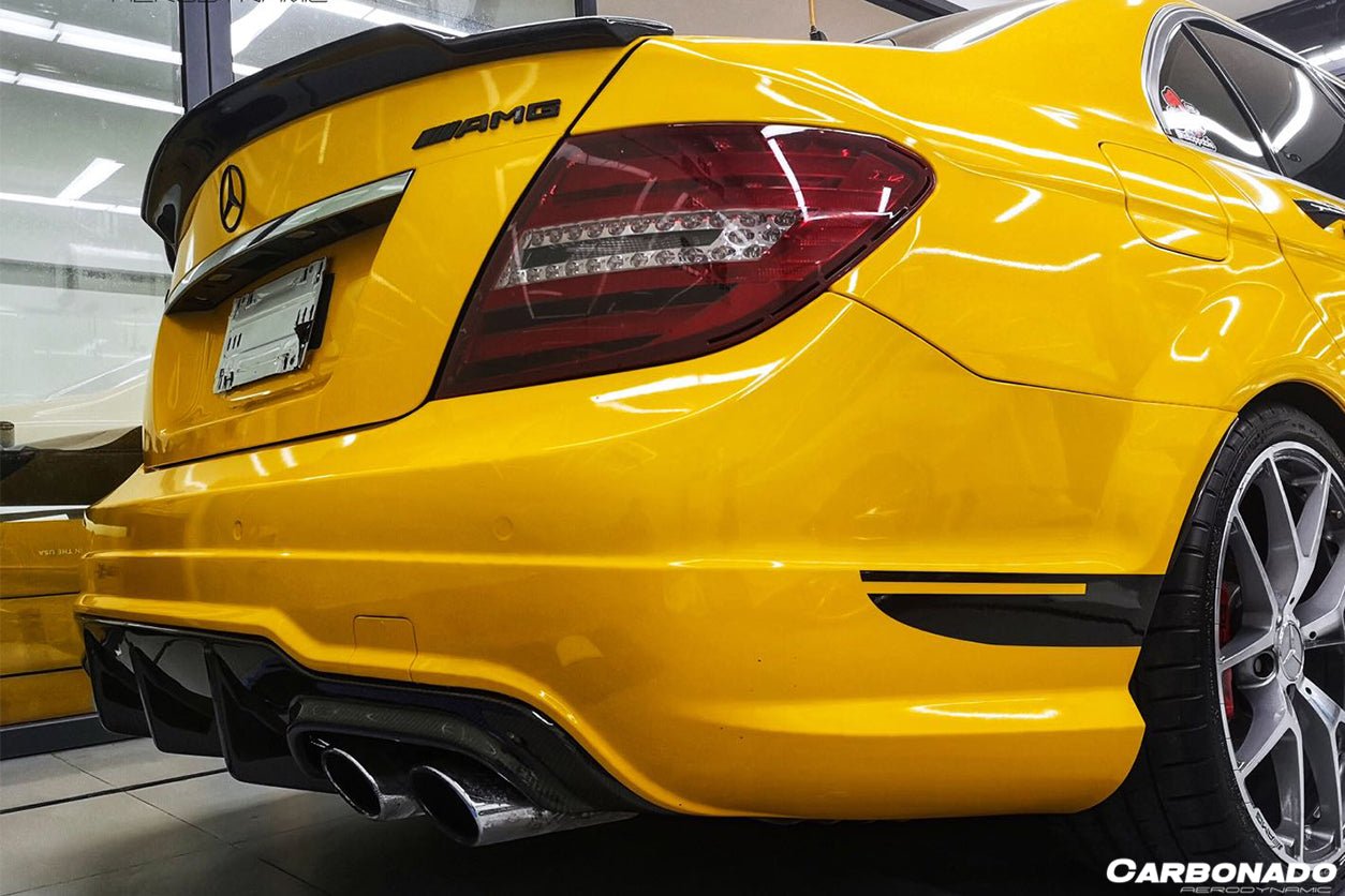 2012 - 2014 Mercedes Benz W204 C63 AMG RZ Style Carbon Fiber Rear Lip
