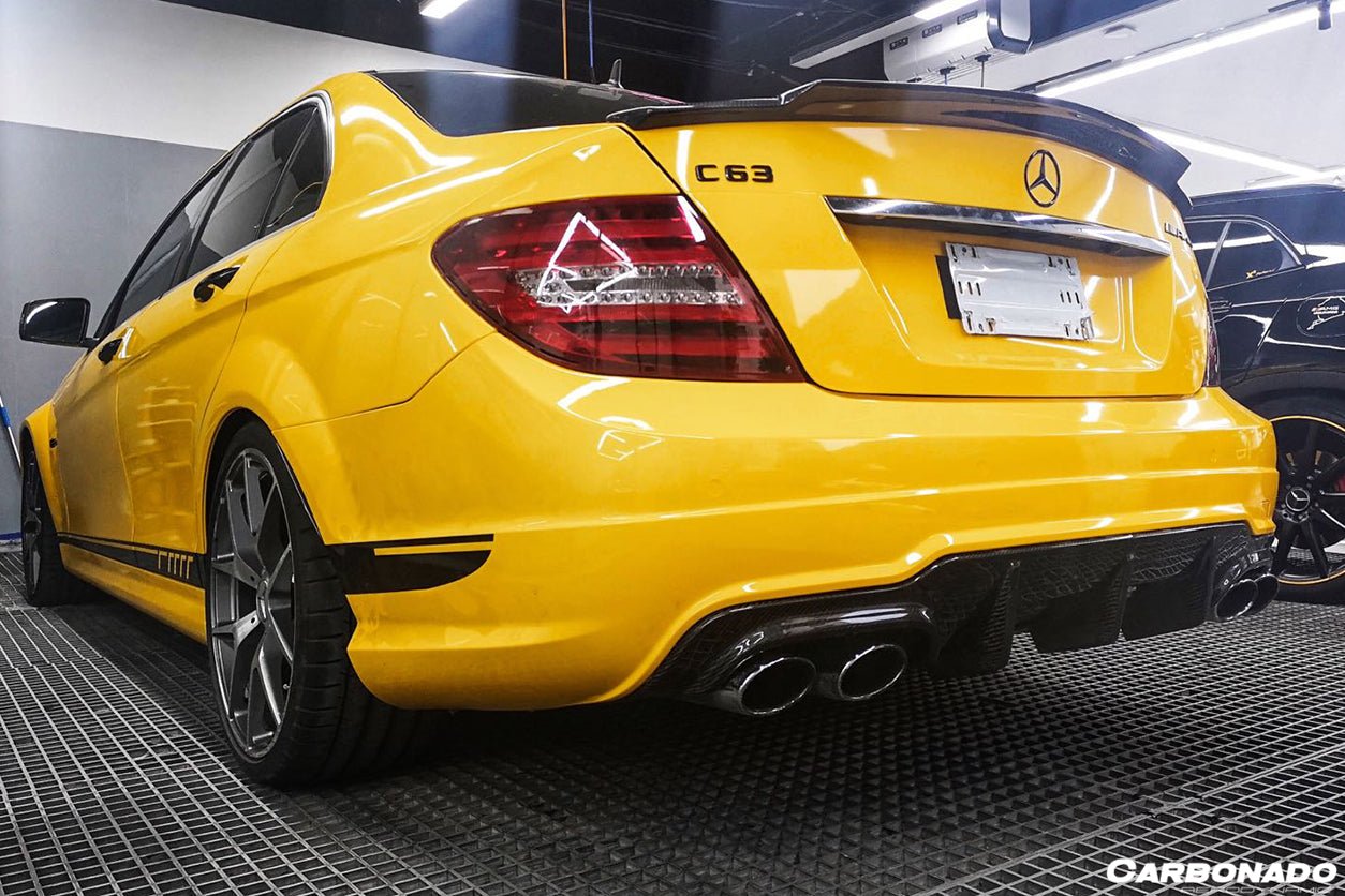 2012 - 2014 Mercedes Benz W204 C63 AMG RZ Style Carbon Fiber Rear Lip