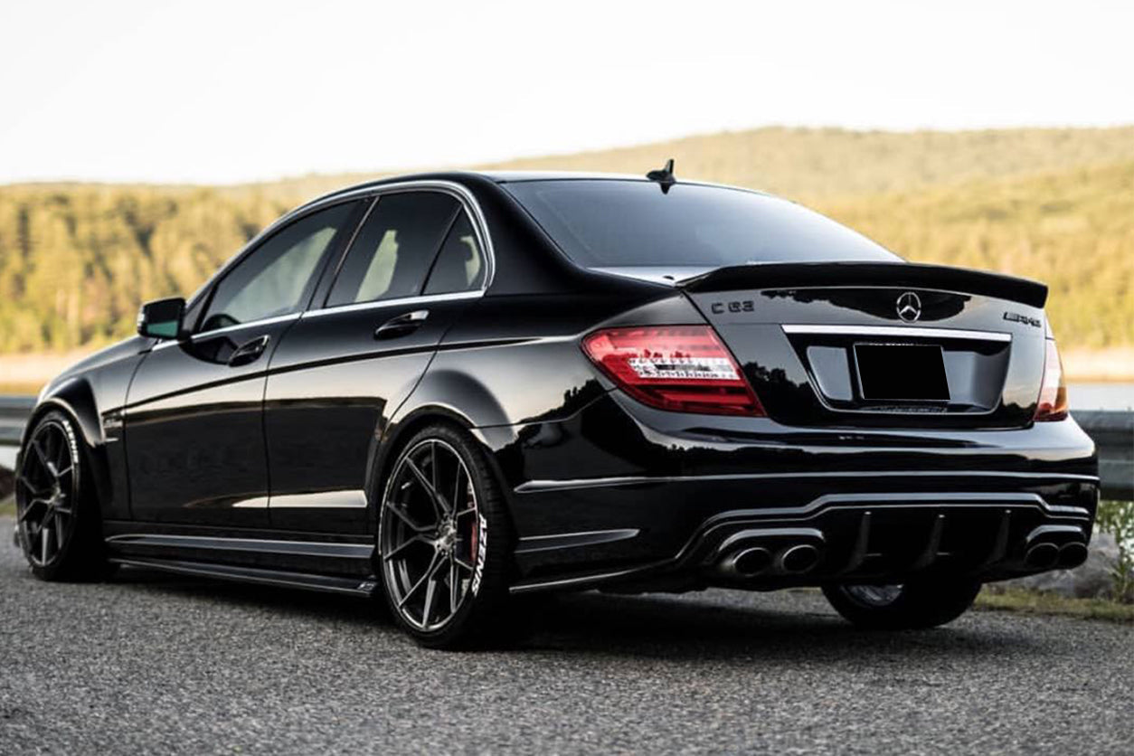 2012 - 2014 Mercedes Benz W204 C63 AMG RZS Style Carbon Fiber Rear Bumper Caps