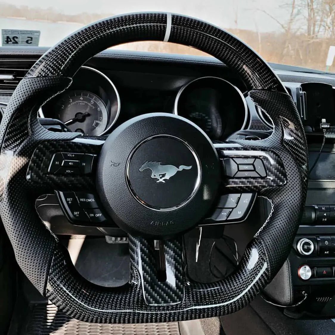 Ford Mustang S550 Custom Carbon Fiber Steering Wheel 2015-2023