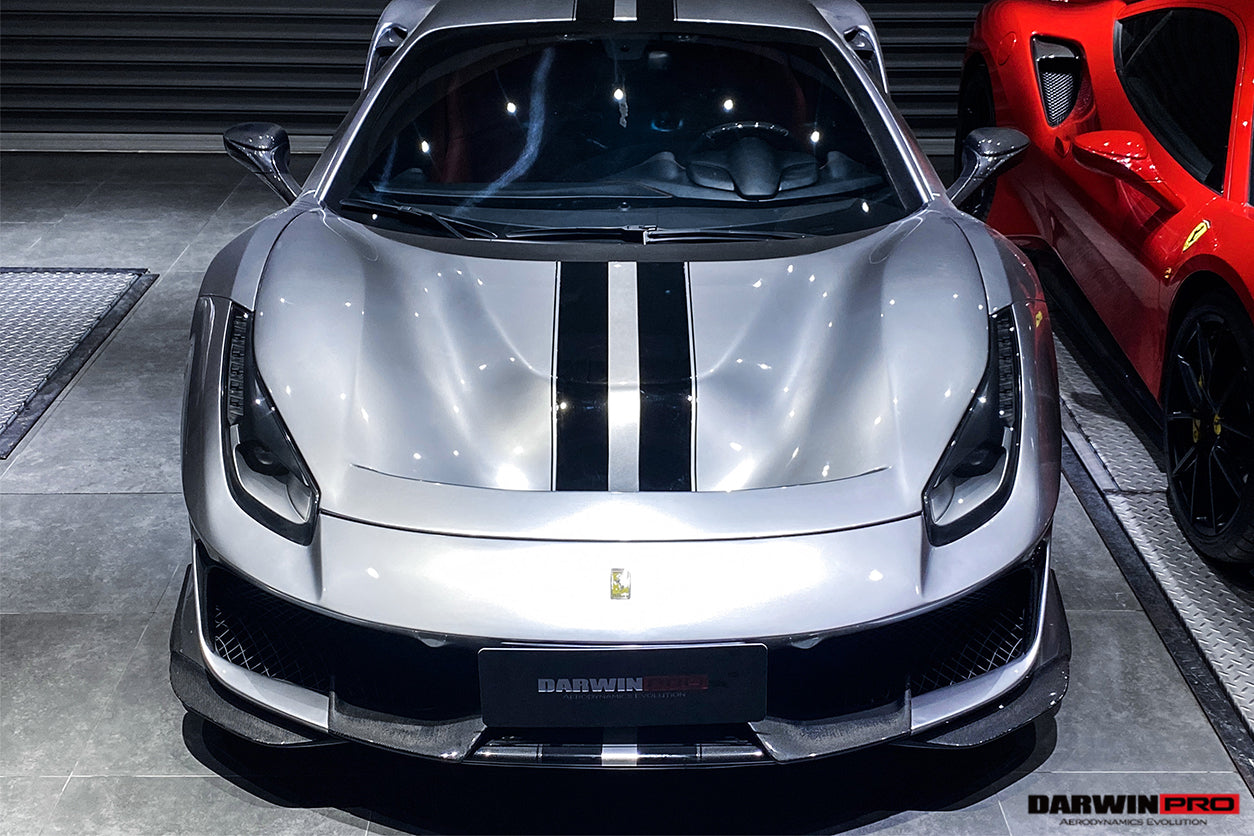 2015 - 2020 Ferrari 488 GTB & Spyder Pista Style Front Bumper Set W/ Hood