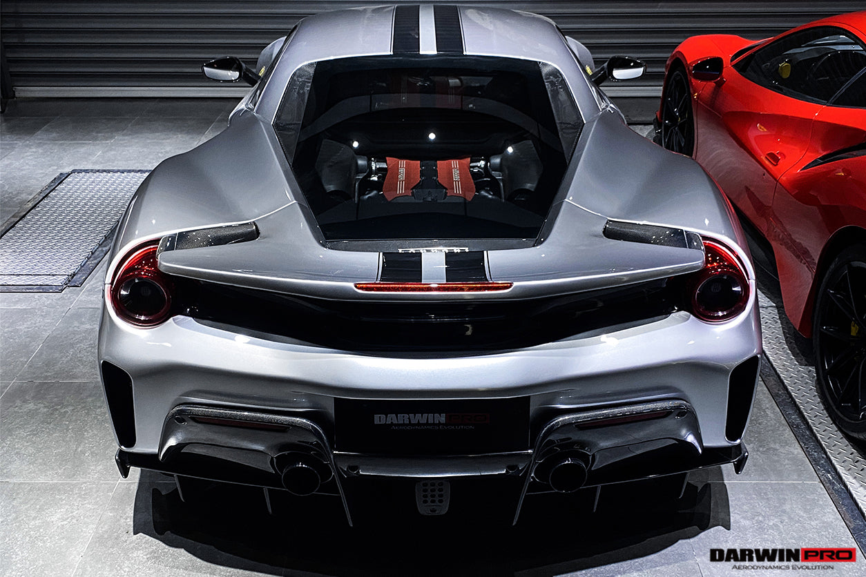 2015 - 2020 Ferrari 488 GTB Pista Style Rear Bumper & Wing