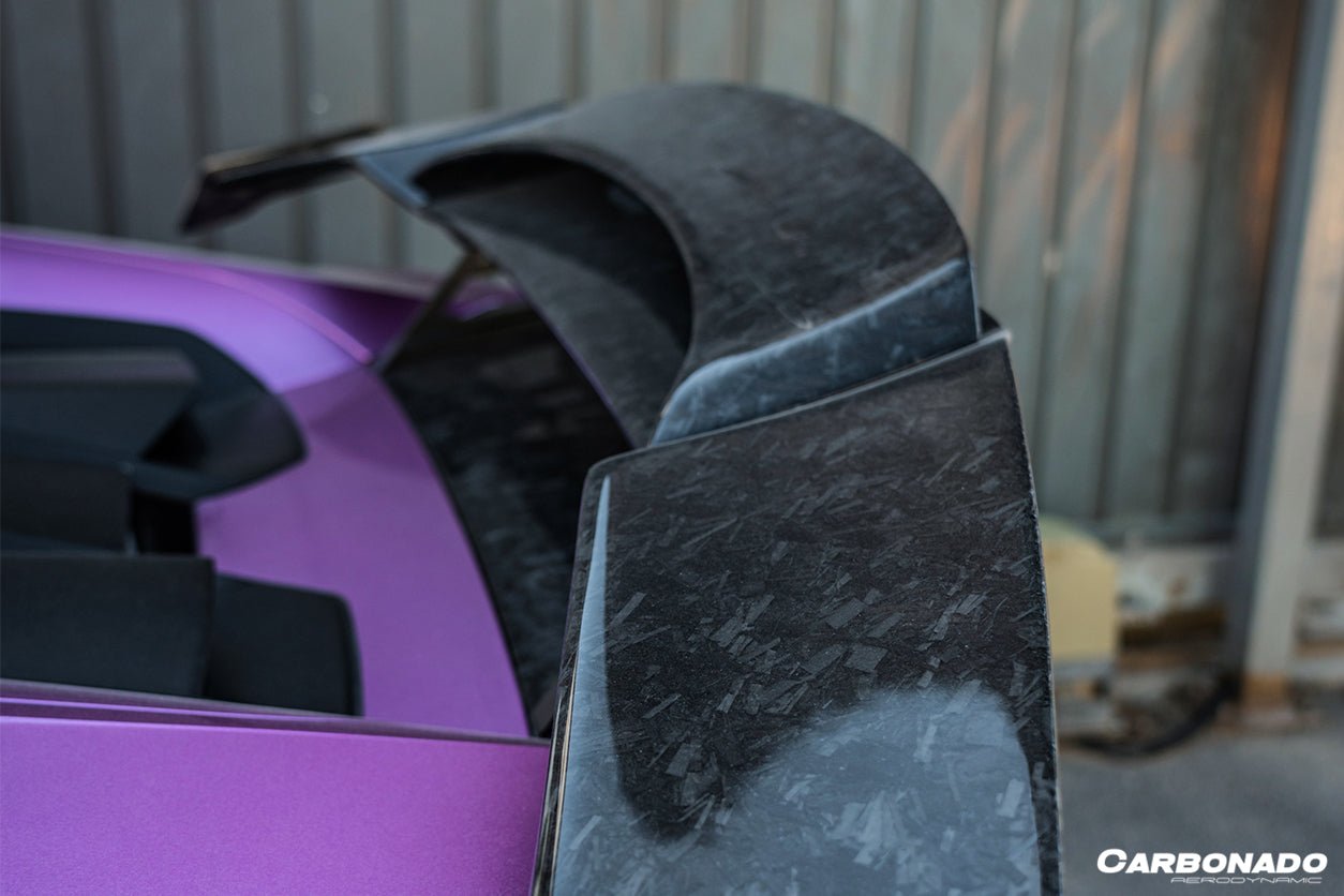 2015 - 2025 Lamborghini Huracan LP610 & LP580 & EVO & Tecnica MD Style Carbon Fiber Trunk Spoiler with Base