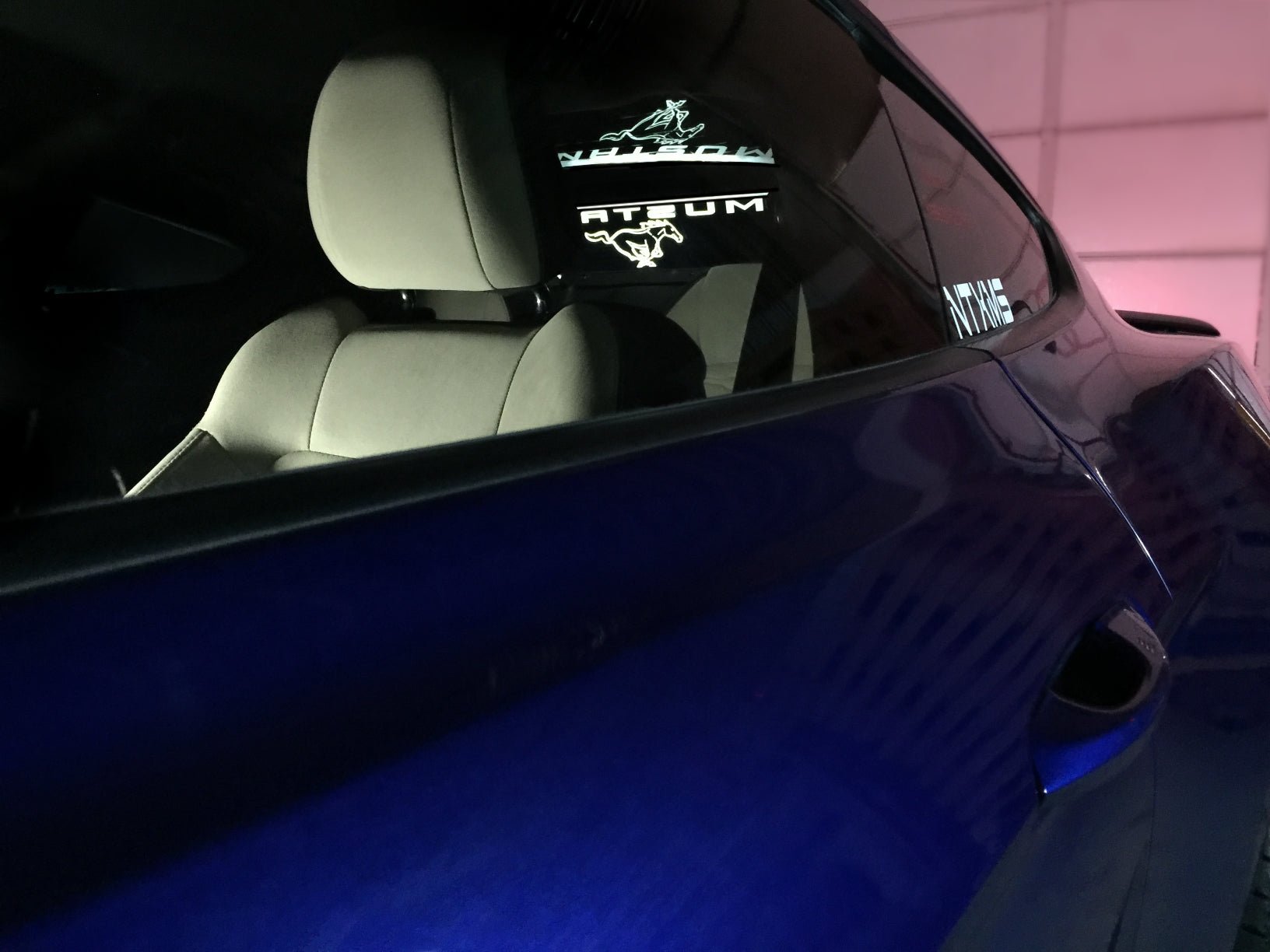 Ford Mustang S550 WindRestrictor Style LED Rear Glow Plate Interior Add-On 2015-Up